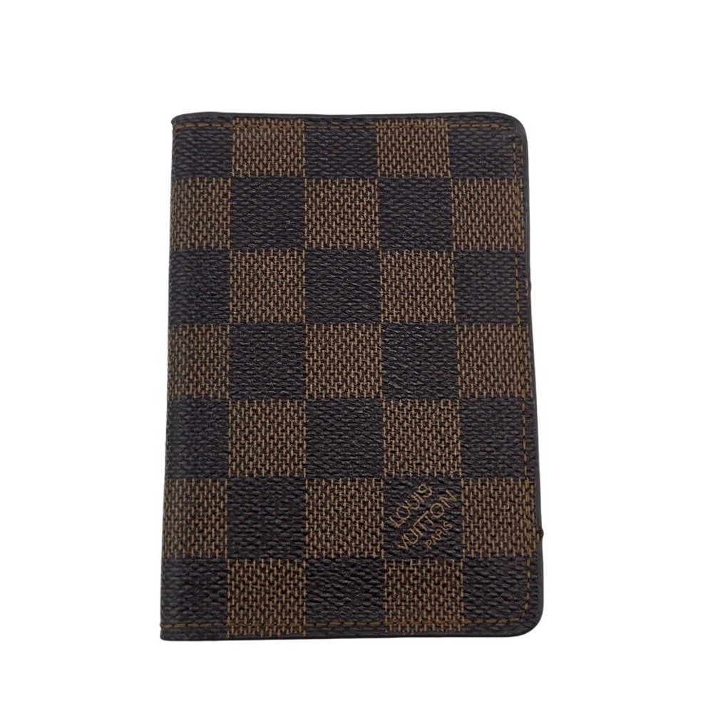Louis Vuitton Damier Ebene Pocket Organizer ID Wallet Brown N63145 CA0998